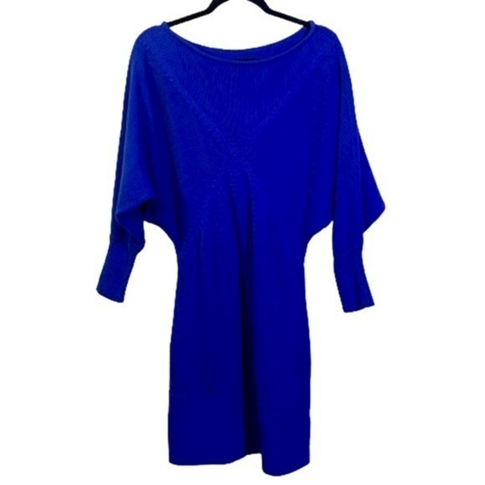TAHARI Cobalt Blue Dolman Sleeve Bodycon Sweater‎ Dress